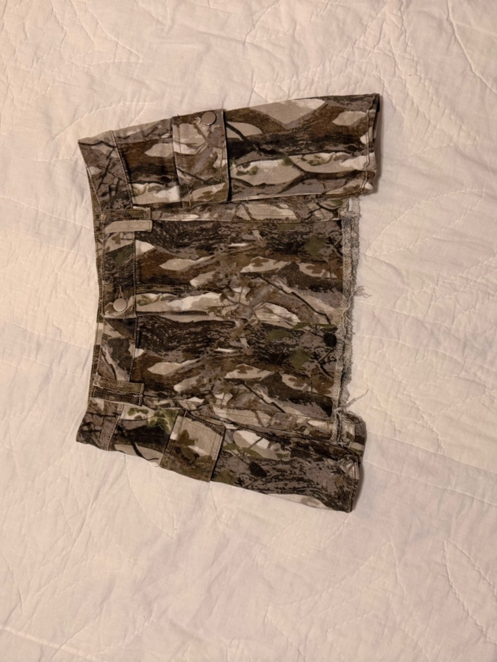 Fashion Nova Camo Print Skirt - Olive Brown